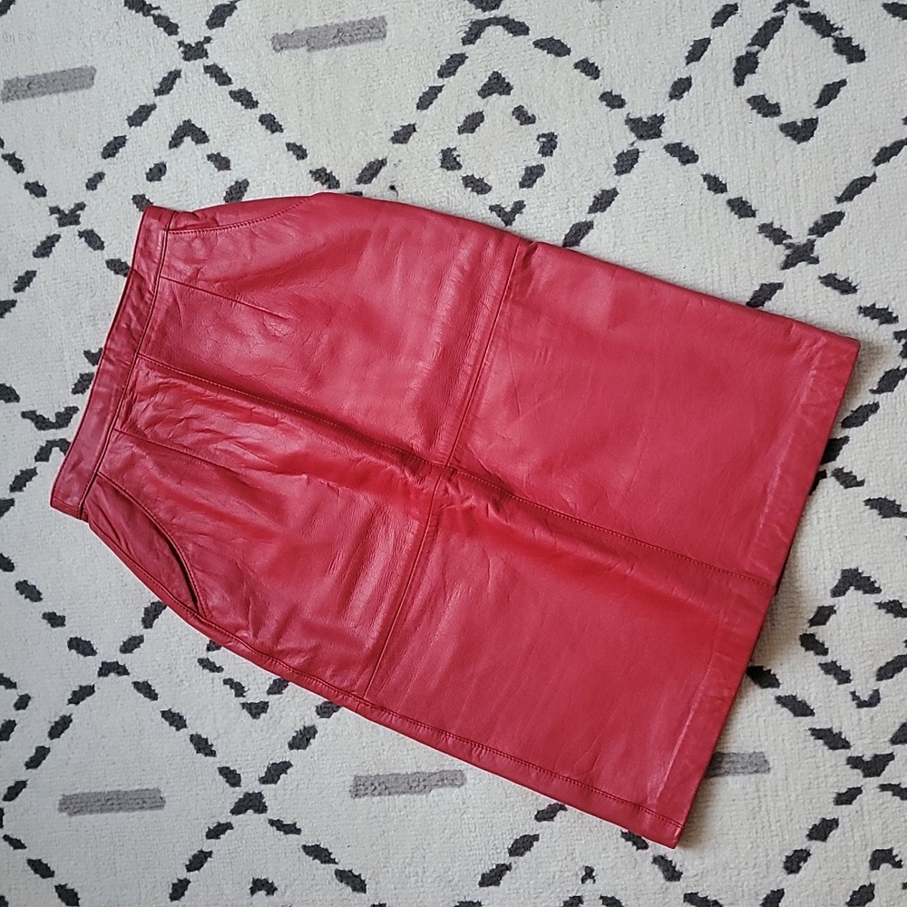 Vintage genuine leather silverleaf skirt